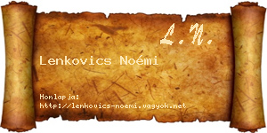 Lenkovics Noémi névjegykártya