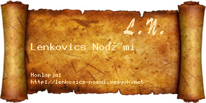 Lenkovics Noémi névjegykártya